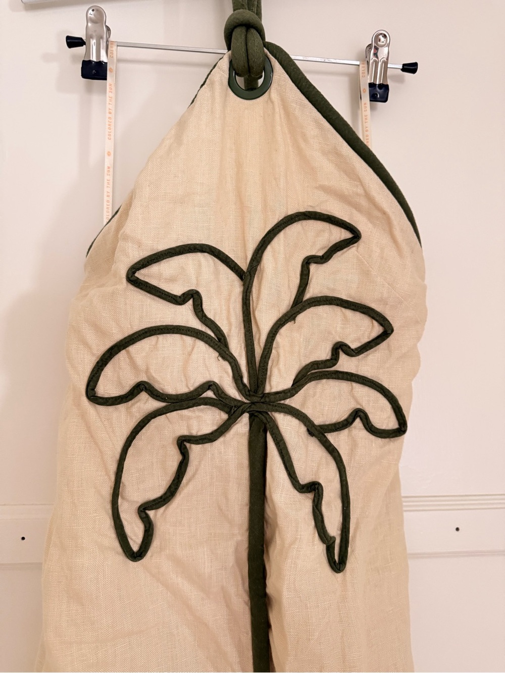 Farm Rio Sand Coconut Embroidery Halter Neck Mini Dress - Picture 7 of 7